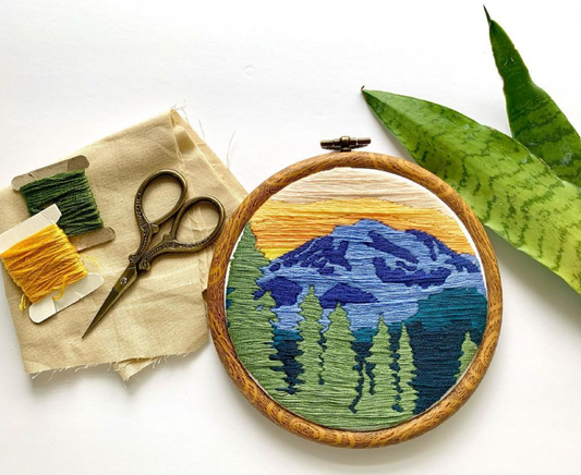 Mount Rainier, WA. PDF Embroidery Pattern