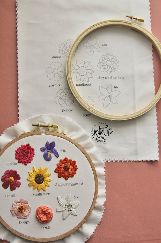 Hoop + Fabric Kit Floral Bouquet Sampler #1