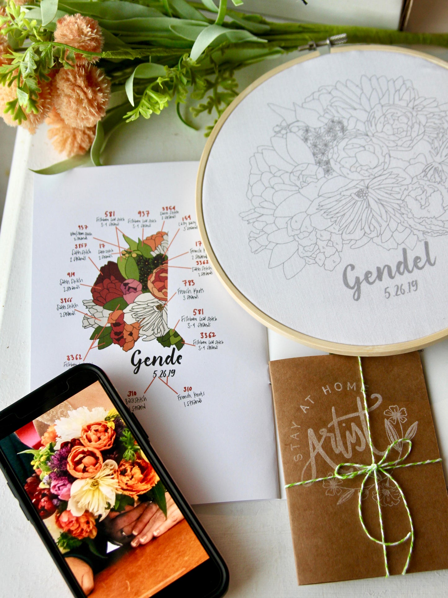 DIY Custom Bouquet Embroidery Kit