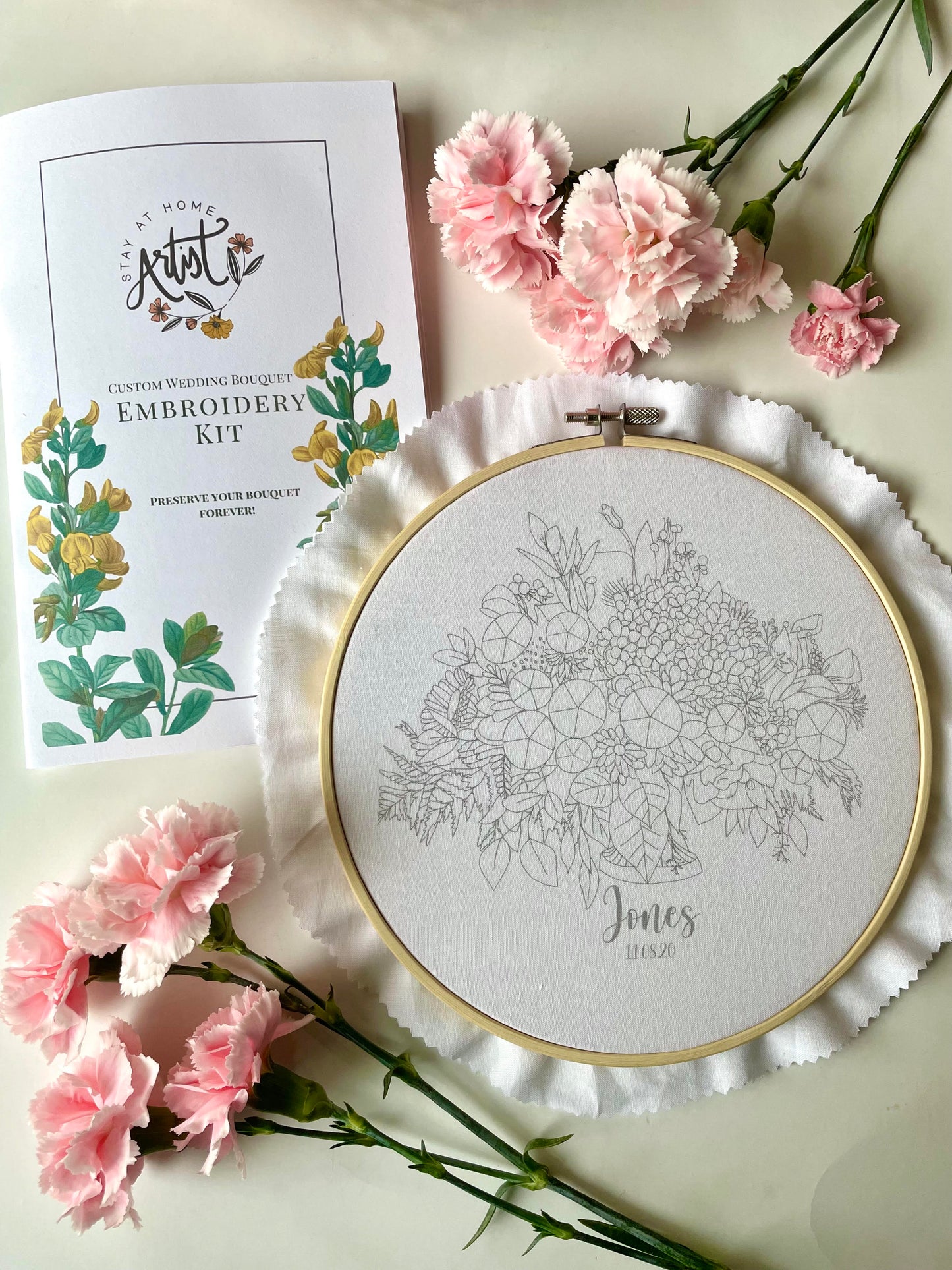 DIY Custom Bouquet Embroidery Kit