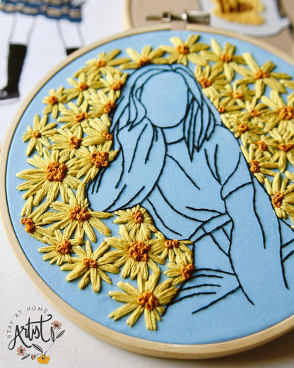 A Thousand Yellow Daisies PDF Embroidery Pattern