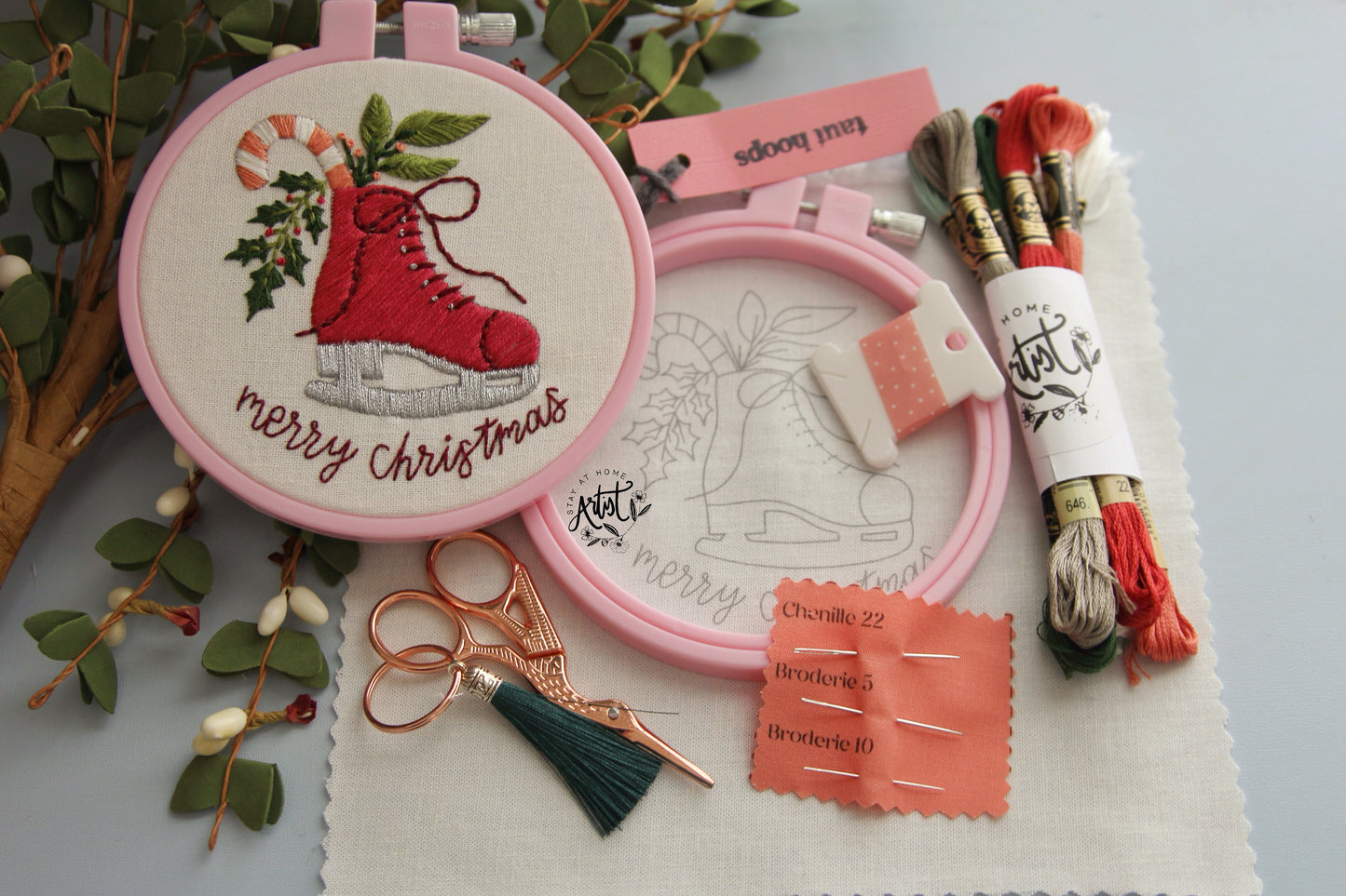 KIT: Jingle Blades Stitch Along Embroidery Kit