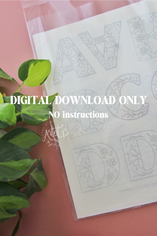 PATTERN ONLY PDF DOWNLOAD: Floral Alphabet Stichable Stickers