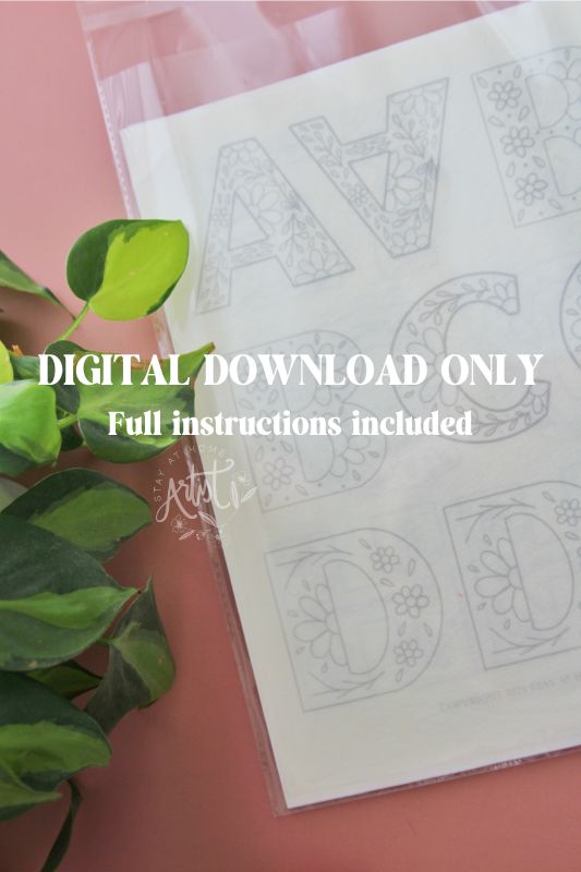 PDF DOWNLOAD: Floral Alphabet Stichable Stickers