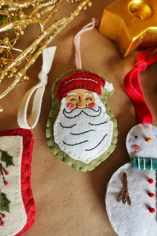 PDF: Felt Santa Ornament Pattern