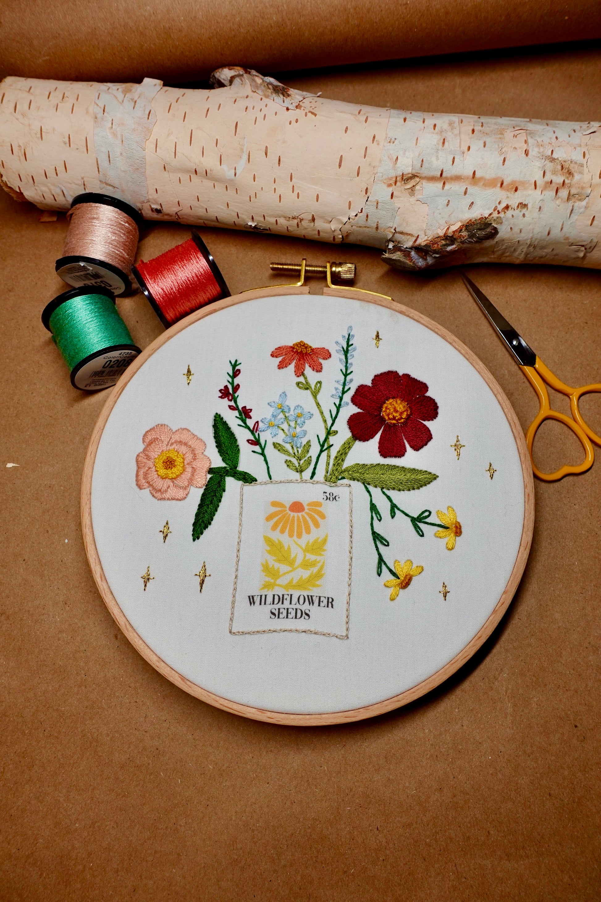 wildflower seeds pattern Wildflower Seeds Embroidery Pattern