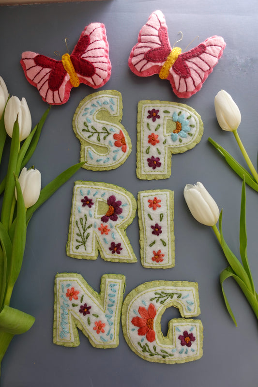 PDF: NEW Spring Garland Felt Embroidery Pattern