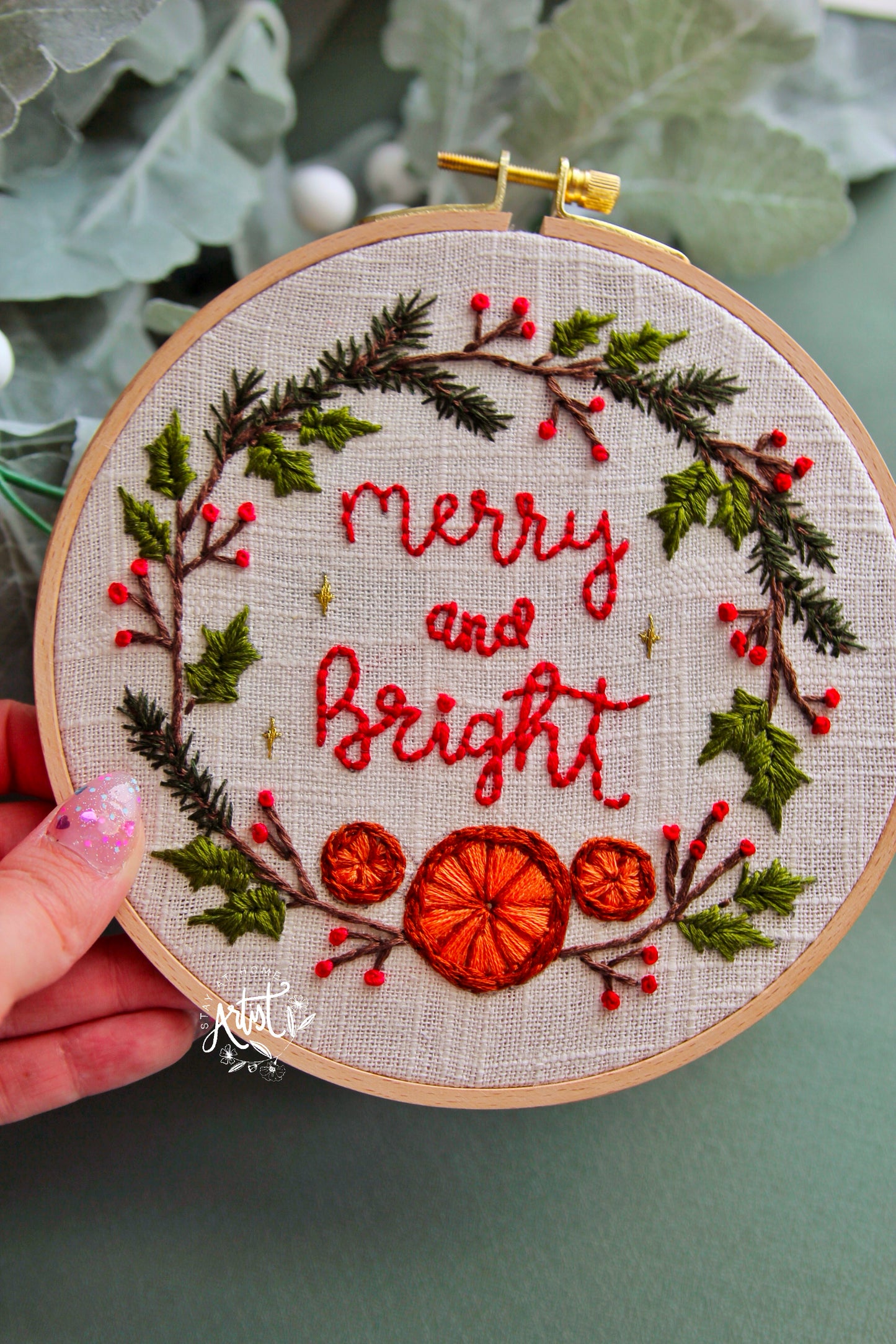 PDF-Merry & Bright Embroidery Pattern