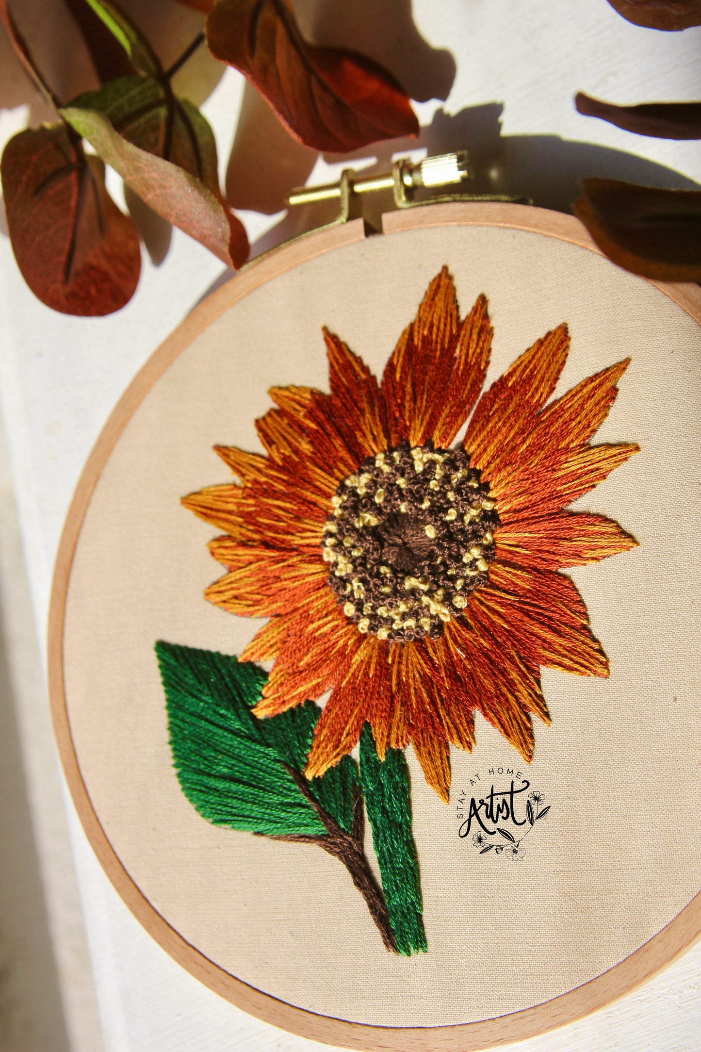 Fall Sunflower PDF Embroidery Pattern