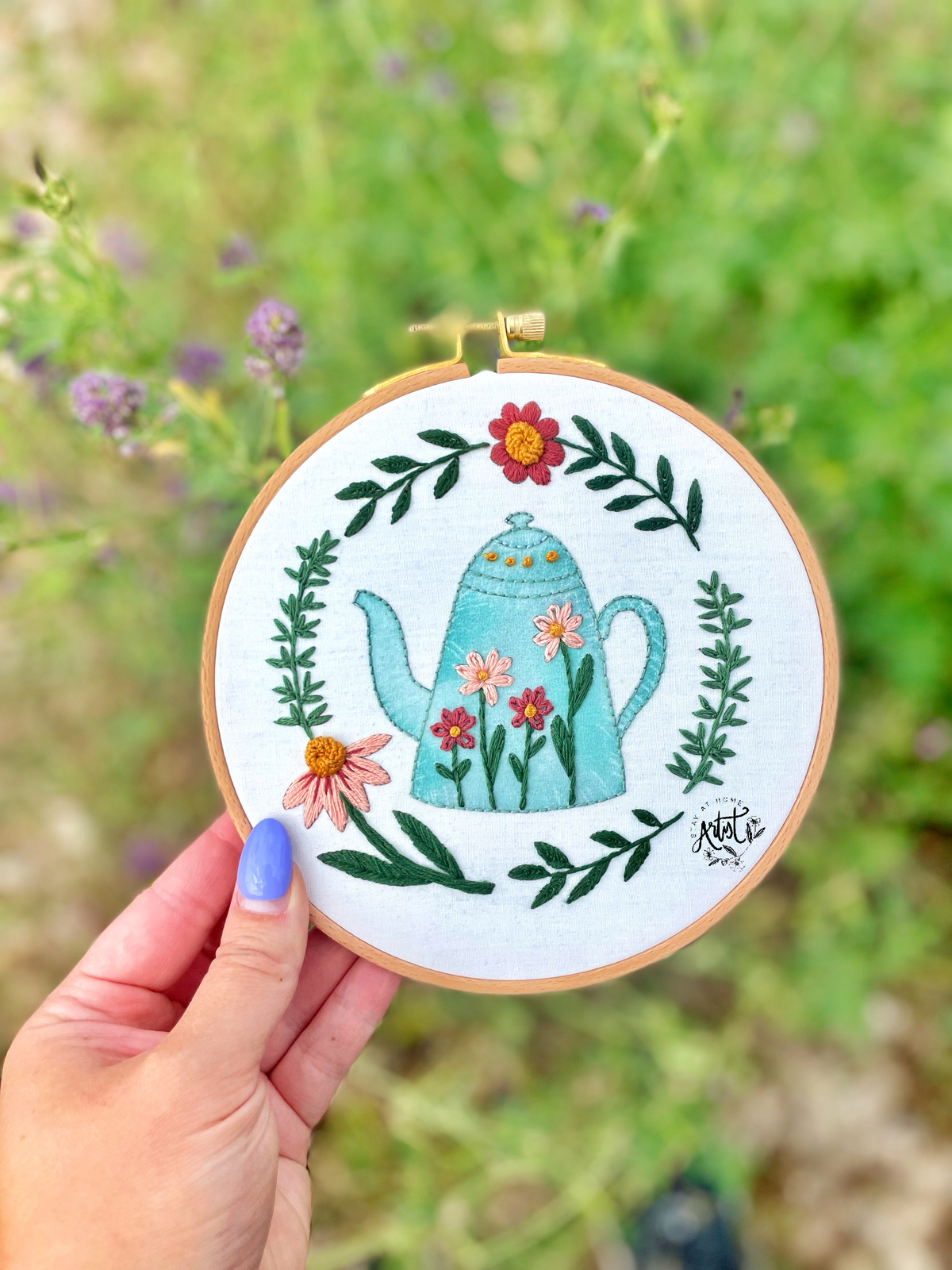 Teapot Filet Pattern PDF Summer Teapot Embroidery Pattern – stayathomeartistshop